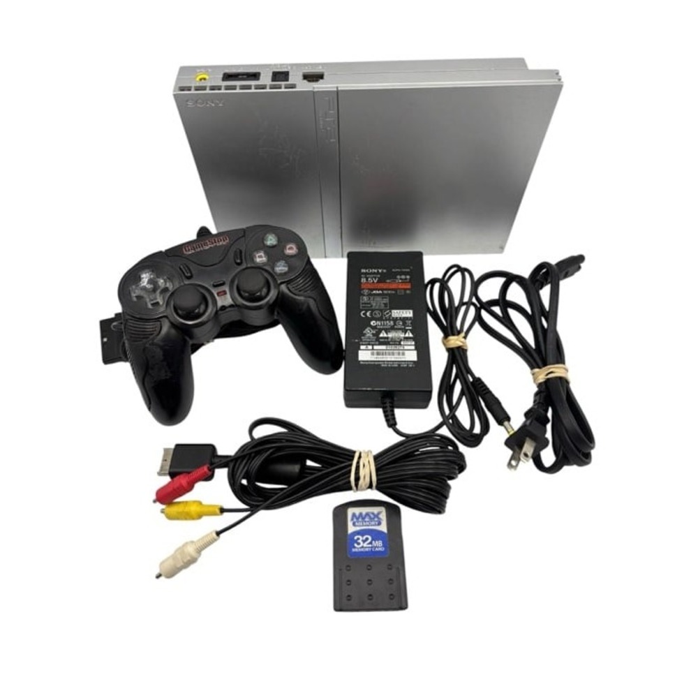 Sony PlayStation 2 Slim Satin Silver Console Bundle